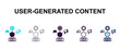 © Design_Farm - user-generated content multi-style outline icon set - technology concept. Thin line, regular, filled, colored user-generated content icon