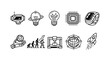© Hubba Bubba - Collection of icons representing innovation, technology, and progress