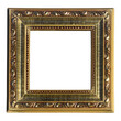 © TT - Moldura de quadro dourado quadrado classico vintage com acabamento de ouro brilhante, peça antiga