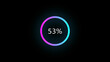 © Abdul Momin - A dynamic cyan color line loading illustration, and loading to completed  illustration. on a black background. and creating a stunning 4k illustration.