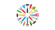© Avra - Circle of Tools Illustration A Collection of Hardware and Repair Equipment for DIY Projects and Professional Use