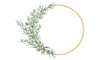 © HoneyStock - Eucalyptus Wreath with Golden Geometric Ring, Delicate Botanical Arrangement