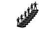 © mahmood - Diverse group of people ascend stairs together, symbolizing teamwork and shared success.