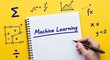 © The Little Hut - Hand writing Machine Learning concept with mathematical formulas and graphs on yellow background