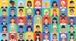 © Rabby - Large grid of diverse people avatar portraits representing different ethnicities, ages, and styles for social media and profiles.