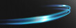 © NAUM - Bright blue neon light trail forming smooth curved motion streak with glowing highlights, isolated on transparent background, dynamic energy effect for futuristic overlays and digital design.