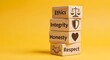 © Shapla - Wooden blocks with ethics, integrity, honesty and respect text