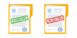 © Lysenko.A - Approved and rejected document icon in flat style. Completed file vector illustration on isolated background. Report sign business concept.