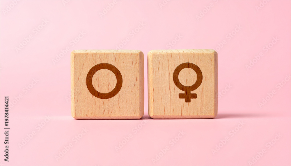 Stock-Foto „Gender identity and diversity concept with wooden cubes ...