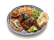 © JetHuynh - Mexican grilled chicken plate, soft shadow, isolated on white background, high detail, commercial use