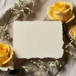 © Majid - Old-style Rose card, Rose around the message paper