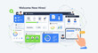 © nazron - Illustration of a digital dashboard interface for managing new employee onboarding and HR analytics.