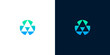 © anello - Abstract geometric logo design with blue and green gradients on white and dark backgrounds