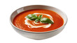© Elena - Thick tomato soup with cream swirl and basil leaf, isolated on transparent background