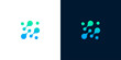© anello - Abstract digital connection or network concept represented by linked dots with gradient colors on white and dark backgrounds