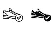 © MDMOSLEM - Comparison of approved sneakers with different color schemes and checkmarks.