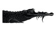 © HabiburRahman - Black silhouette of a crocodile head with open mouth