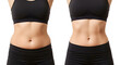 © ANMZAKARIA - Weight loss before and after comparison of female belly | Slimming progress and body contouring results for fitness | Healthy lifestyle diet and exercise outcome showing flat toned stomach muscles