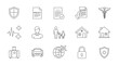 © sefali - Healthcare travel and home protection icons in a simple line style silhouette
