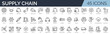 © SkyLine - Set of 45 outline icons related to supply chain. Linear icon collection. Editable stroke. Vector illustration