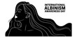© RK Design 2026 - A black and white artistic illustration created to commemorate international albinism awareness day Vector, illustration