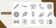 © Kingko - Icon set of communication cables and telephone equipment illustrations
