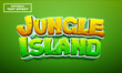 © WS Design - Jungle island text, editable text effect template, 3d bold cartoon yellow and green text style