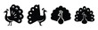© SreeBinodiny - peacock silhouette simple icon set, black color and white background