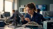 © CECEY - Female Engineer Working on Robotic Arm Prototype in a Modern Tech Laboratory