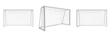 Goal Net isolated on white background, Soccer Goal, Filet de But, Red de Portería, Football Netting, Sports Equipment, Professional Stadium Net.
