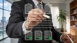 © Sophia - Businessman using a digital pen to check items on a virtual checklist holographic interface with approved documents and forms corporate auditing compliance verification modern