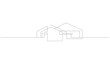 © Line Home - Abstract house or building outline in single line drawing style