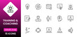 © oneflock - Training and coaching line icons collection. Big UI icon set in a flat design. Thin outline icons pack. Vector illustration