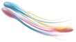 © Ummahat - Two abstract, elongated, fluid forms with flowing, colorful trails against white