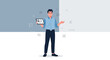 © Rayyan - Man presenting digital profile on tablet, modern business concept