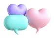 © Ancha - Pastel heart and speech bubble shapes, soft, sweet, romantic, communicative