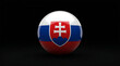© AsmArif - 3D sphere featuring the national flag of slovakia on black background slovakia metallic national european patriotism identity politics government diplomacy isolated reflection circular