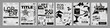 © Your Local Llamacorn - Retro futuristic posters with distorted geometric forms and ASCII style elements. Monochrome anti design banner with abstract glitch shapes and lines, grunge urban bitmap aesthetics poster vector set