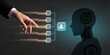 © Giggles - Human oversight guiding workflow routing into autonomous assistant profile with glowing approval lanes for enterprise automation technology header background