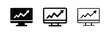 © liubomir118809 - Computer monitor with growing graph icon set, for finance or success