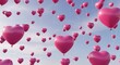 © Jayeda akter - Abundance of pink heart shaped balloons floating against a soft blue sky for valentines day and love concept. jpg