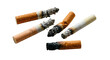© BTG - Scattered extinguished cigarette butts on dark background