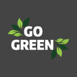 © Modern Icon Hub - Go Green environmental concept with leaves on dark background.