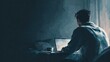 © Ratna - Man working on laptop near window with sunlight streaming