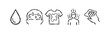 © liubomir118809 - Doodle Icons: Water Droplet, Sweaty Face, Stained Shirt, Person, and Wiping Hand