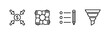 © PixeloAI - Minimalist business startup and development outline icons.