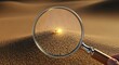 © MSTMAYA - A magnifying glass focuses sunlight onto dry cracked earth symbolizing environmental concerns and the power of concentrated energy