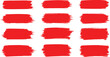 © GrafixVector - Twelve Red Brush Stroke Rectangles on White Background shape