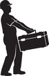 © Minhaj - Silhouette of a construction worker carrying a box