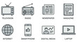 © Mostafizur - Flat design media and communication icons set with television, radio, newspaper, magazine, internet, smartphone, digital media, and laptop